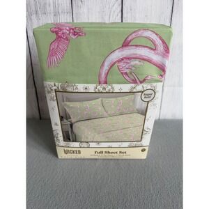 Wicked Katie Kime Full Sheet Set Green Pink Toile Glinda Target Exclusive NEW